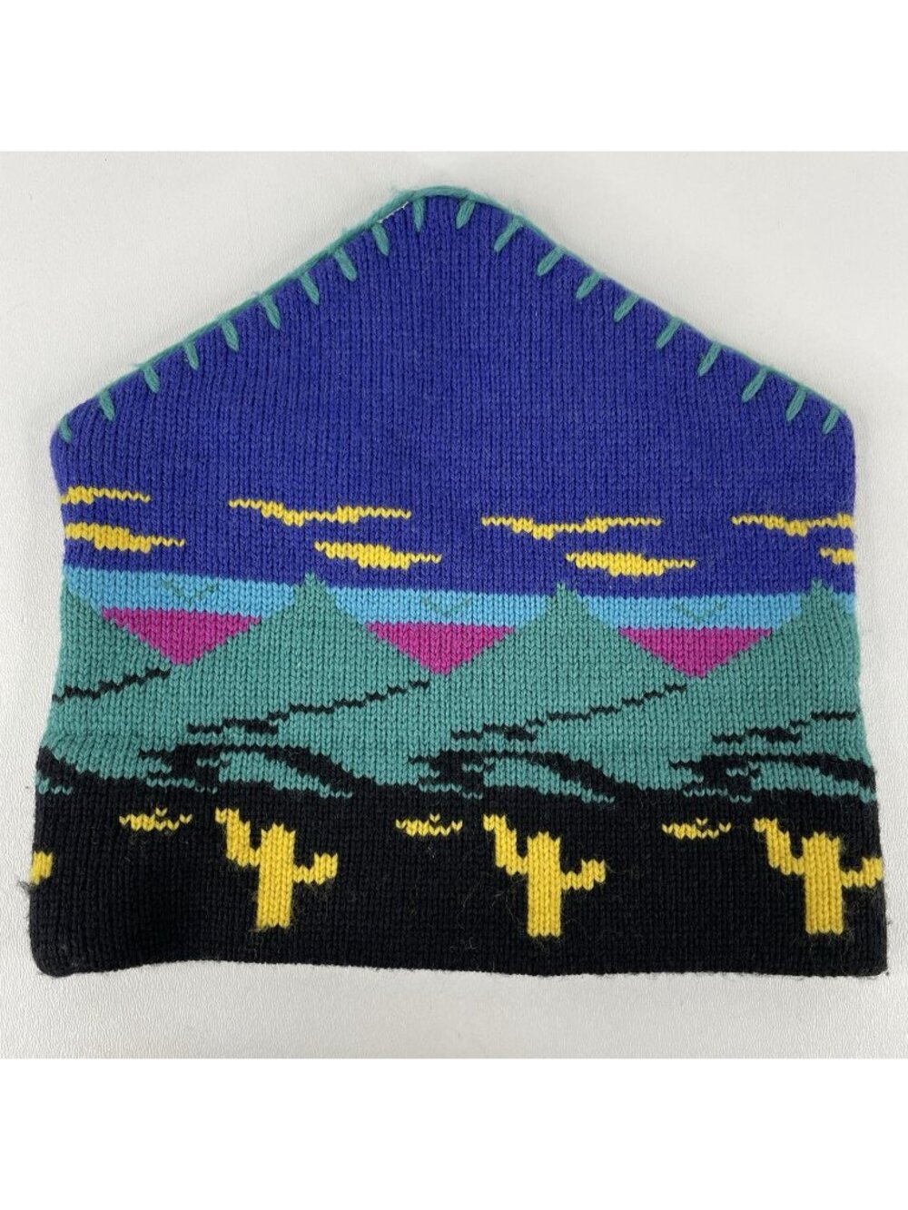 Vtg North Face Beanie Ski Hat Cactus Mountains, Wool / Acrylic, Made in USA